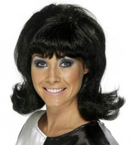 Black 60's Lady Flip Flick-Up Wig