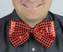 Load image into Gallery viewer, Red Glitz &#39;N Gleam Sequin Bow Tie Costume Accessory
