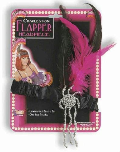 Pink and Black Flapper Roaring 20's Charleston Headpiece