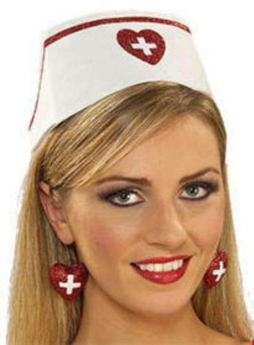 Nurse Hat with Printed Red Cross Costume Hat