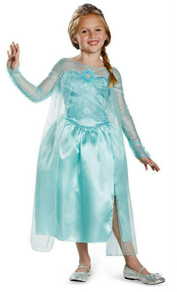 Frozen Elsa Snow Queen Gown Classic Girls Costume Size Medium 7-8