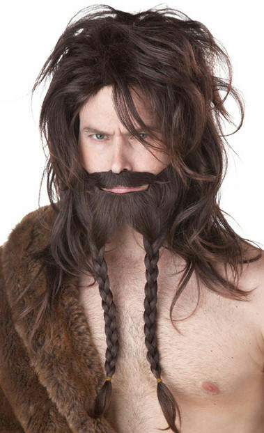 Brown Viking Costume Wig and Beard