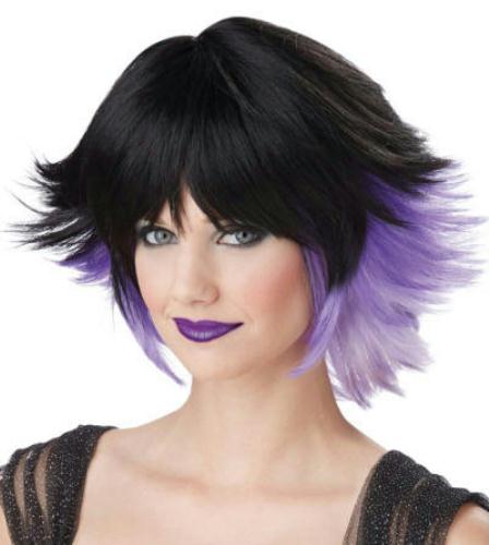 Fantasia Black, Purple, Lavender Gradient Pixie Costume Wig