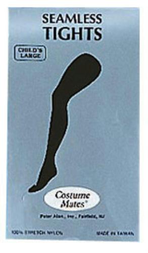 Black Seamless Tights Child Halloween Costume Accessory Size Large 10-14