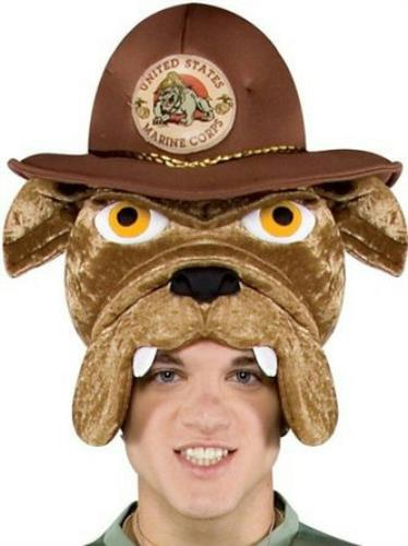 Military Mascot Adult Marine Corps Chesty Bulldog Hat Headpiece