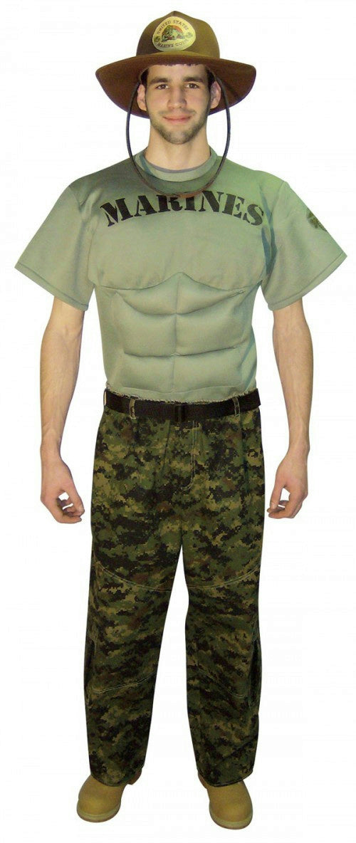 Marines Military Soldier Muscle Chest Adult Uniform Costume Large
