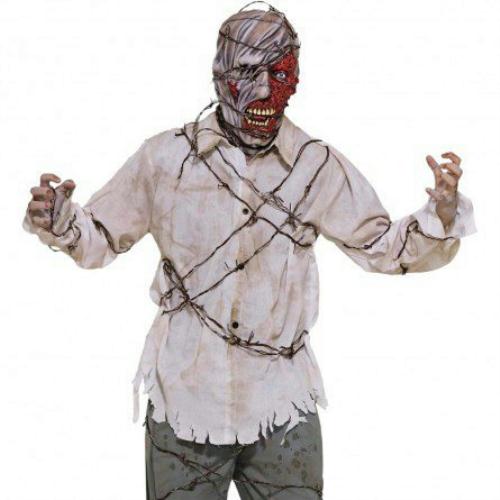 Barbed Wire Zombie Adult Costume Shirt and Mask