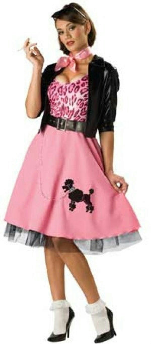 50's Bad Girl Sexy Poodle Skirt Deluxe Adult Costume Size Small
