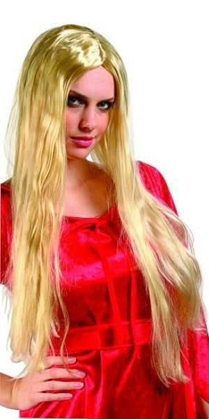 24" Long Straight Blonde Wig