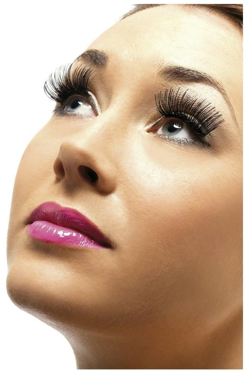 Black Fake False Eyelashes with Adhesive