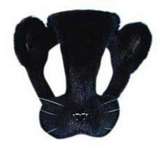 Black Cat Plush Animal Mask on Headband