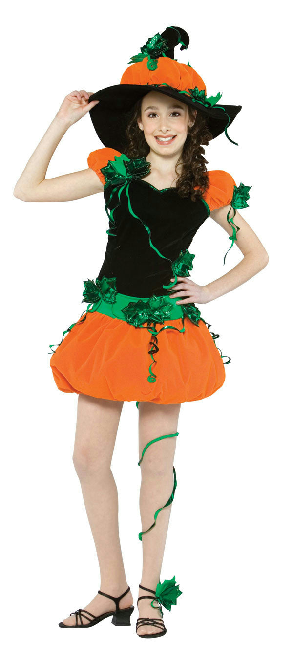 Rasta Imposta Girl's Teen Pumpkin Witch Halloween Costume Size12-16
