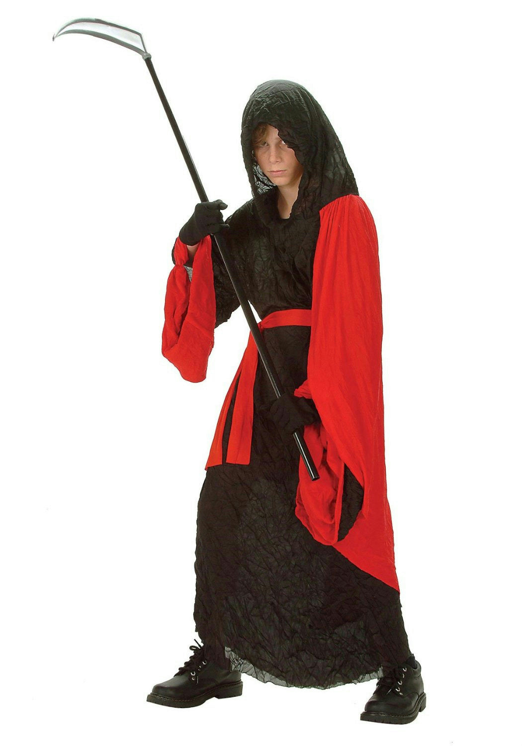 Phantom Warrior Child Costume Red Black Reaper Robe Size Small 4-6