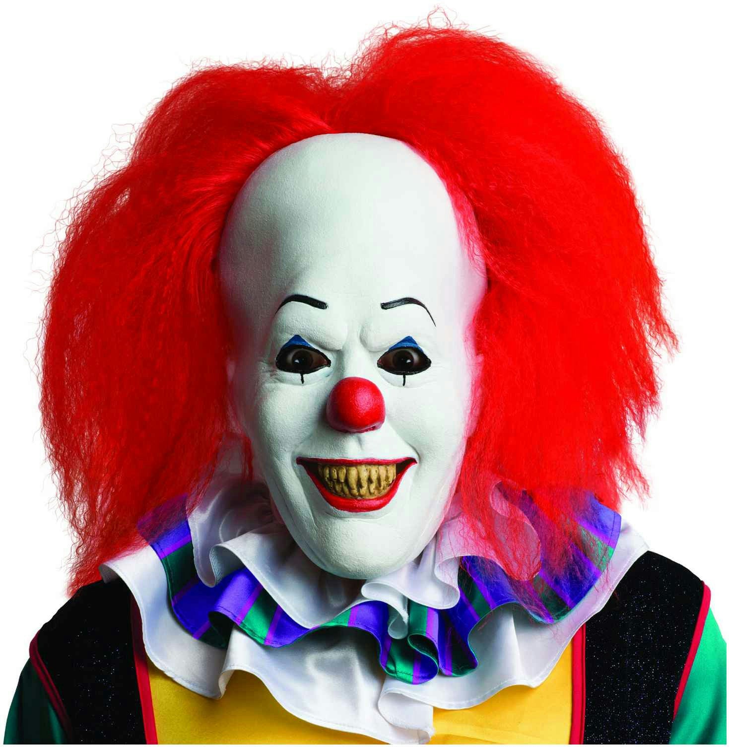 IT the Movie: Pennywise Adult Mask with Hair