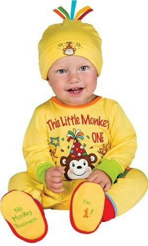 First Birthday Prince One-Piece Printed Jumper Hat & Booties Infant 6-12 months