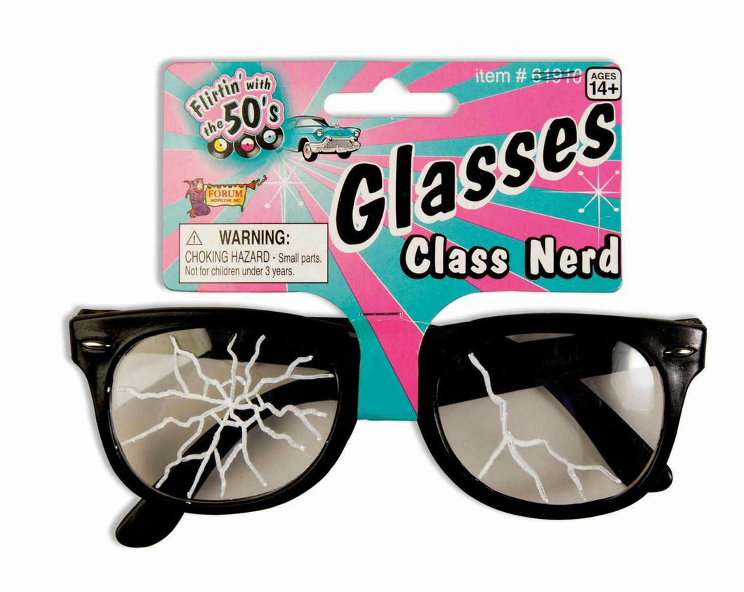 50's Cracked Nerd Costume Glasses