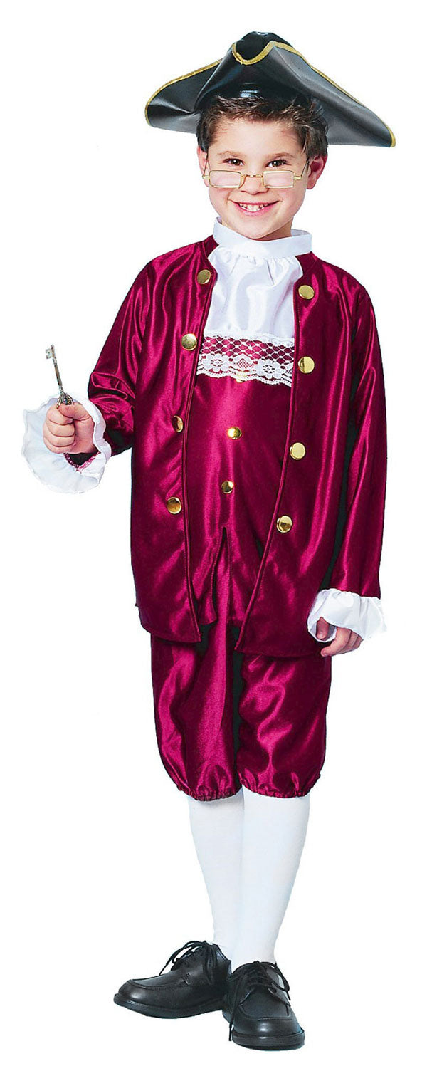 Boy's Benjamin Ben Franklin Child Costume Size Small 4-6