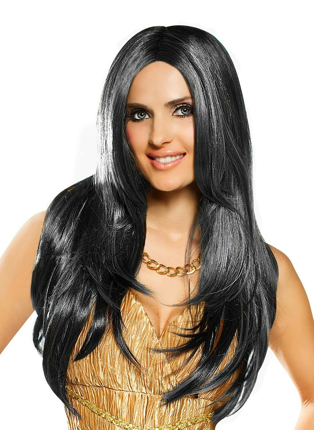 Red Carpet Long Black Costume Adult Wig