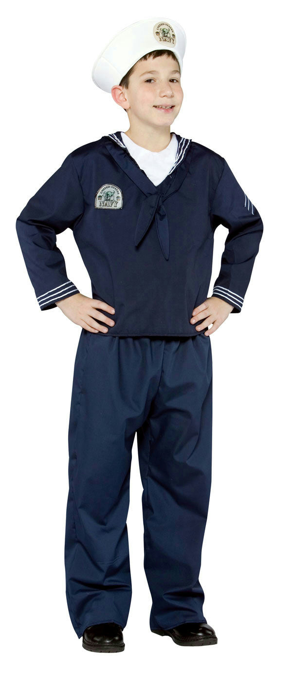 Navy Sailor Uniform Military Soldier Child Costume Kids Size 4-6