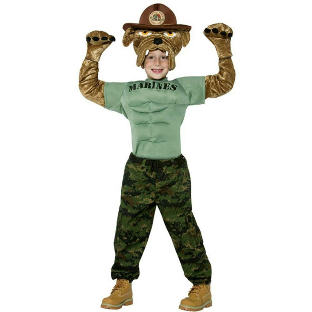 Military Soldier Chesty the Marine Bulldog Child Costume Size Medium 7-10