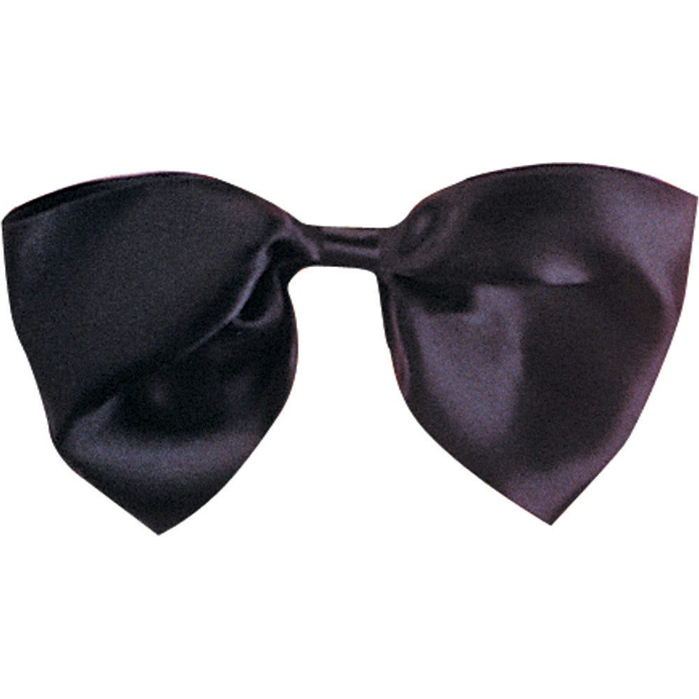 Black Satin Formal Bow Tie on Elastic Band