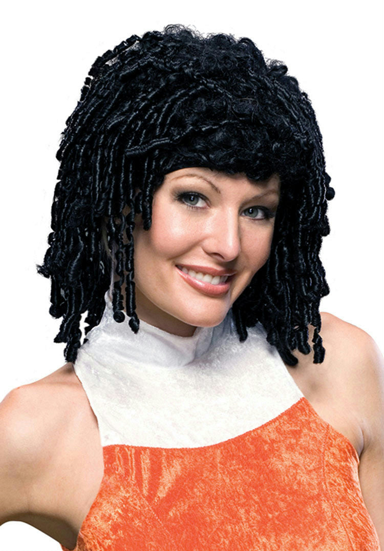 Midnight Curly Cutie Wig Black Tight Spiral Curl Bangs