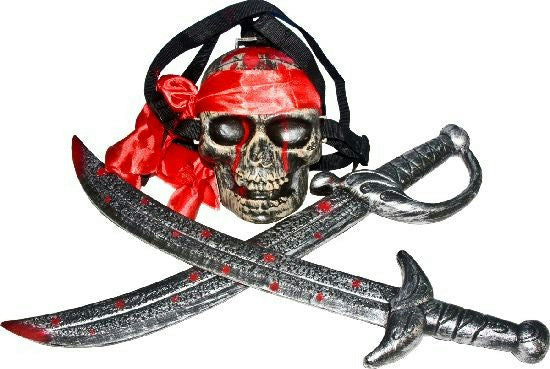 Swords with Skull Backpack Pirate Costume Accessory