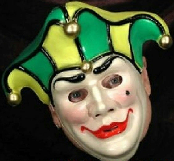Harlequin Jester Mardi Gras Plastic Face Mask