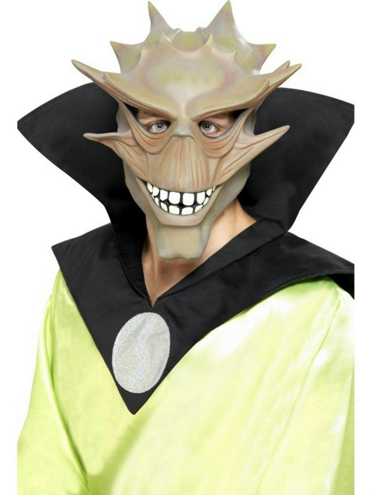 Men's Beige/Grey Alien Spike Costume Latex Adult Mask