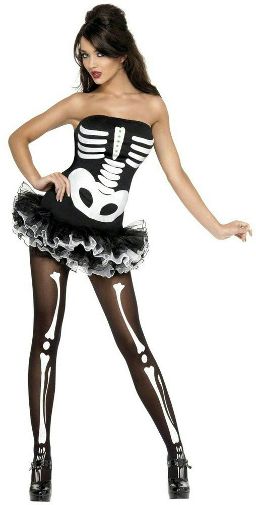 Fever Skeleton Tutu Costume Dress Adult Size Medium