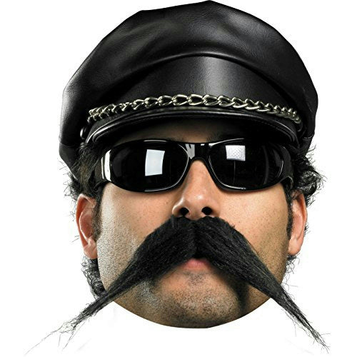 Self Adhesive Black Biker Mustache Facial Hair