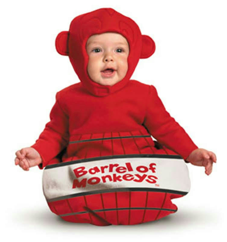 Barrel of Monkeys Bunting Costume Newborn Size 0-6 mos