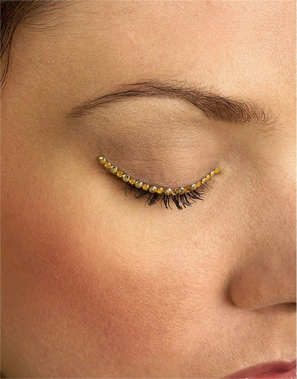 Gold Sparkle Eyelid Jewels Decoration For Eyes