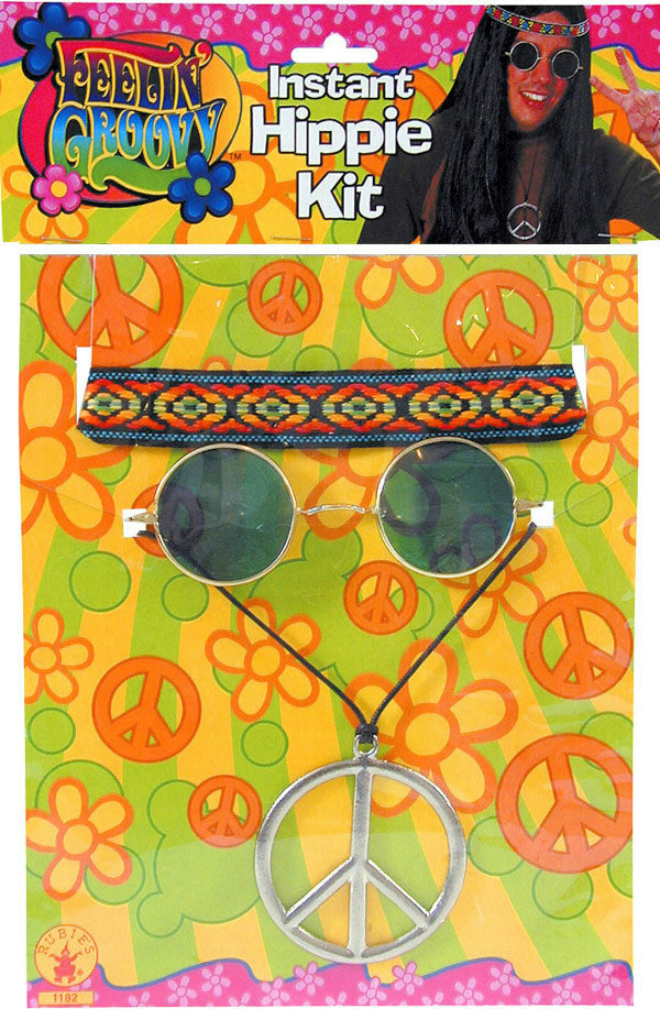 Male Feeling Groovy Hippie Accessory Kit Peace Lennon Shades