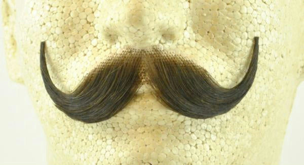 Medium Brown Real Human Hair Handlebar Mustache 2013