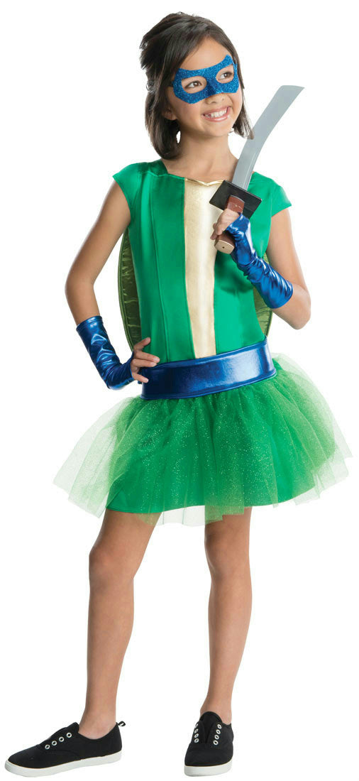 Teenage Mutant Ninja Turtles Deluxe Leonardo Tutu Dress Girls Costume Size Small