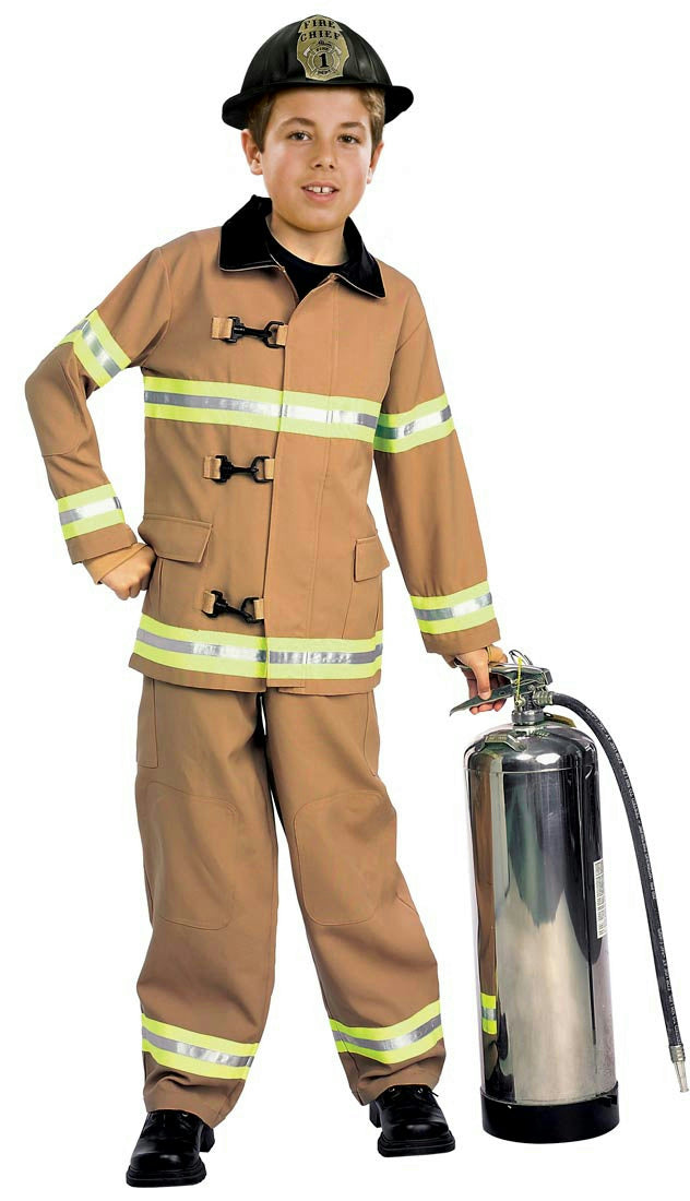Kids Firefighter Fireman Child Costume Size Large