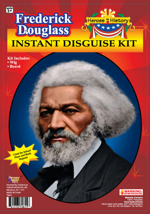 Heroes in History Frederick Douglass Instant Disguise Kit Grey Wig Beard School