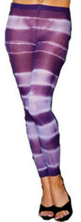 Nylon Opaque Purple Tie Dye Footless Tights