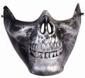 Silver and Black Skull Lower Face Skull Venetian Half Mask