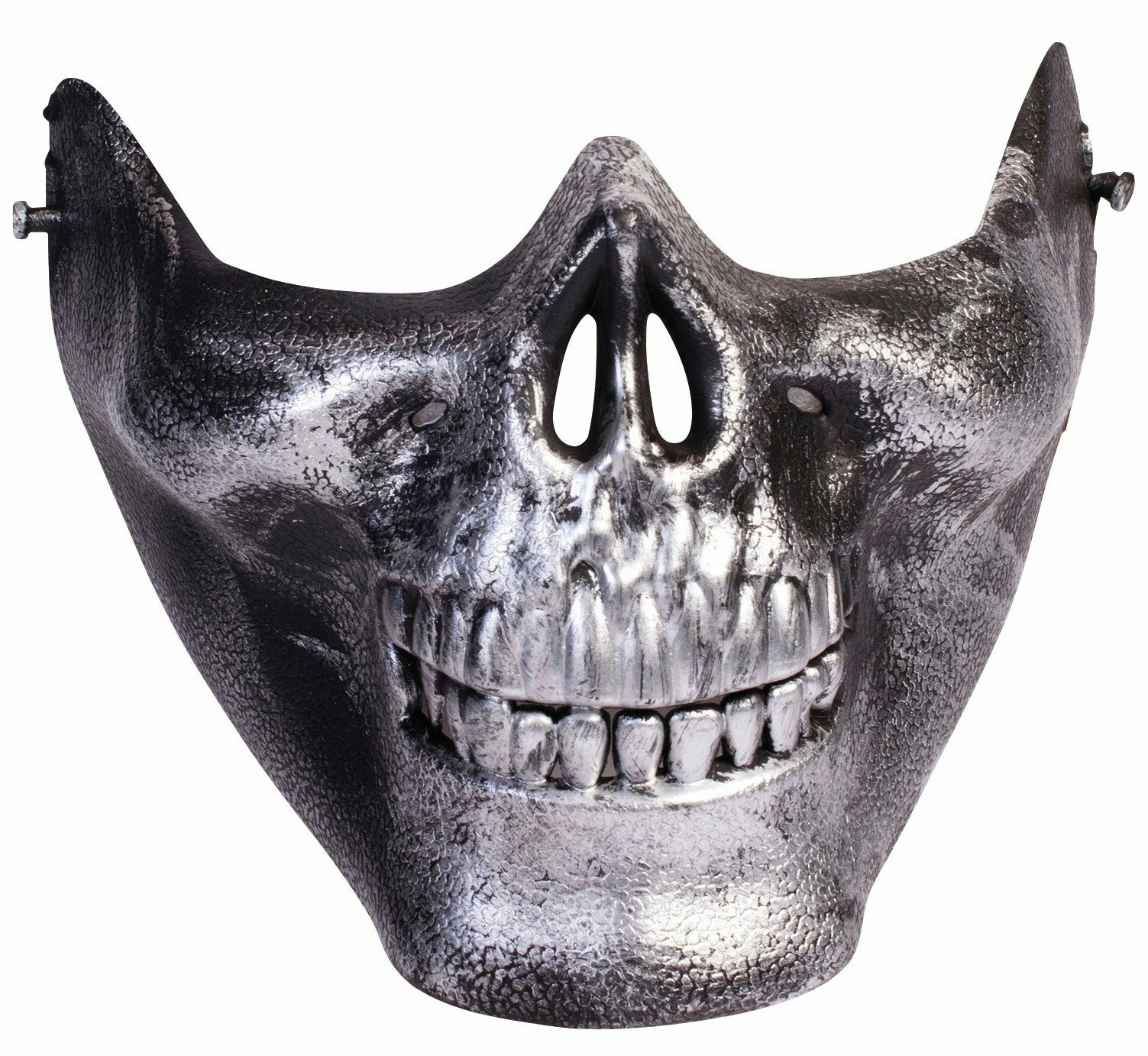Silver and Black Skull Lower Face Skull Venetian Half Mask