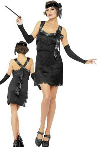 Smiffy's Fever Women's Flapper Foxy Black Costume Size Large 14-16