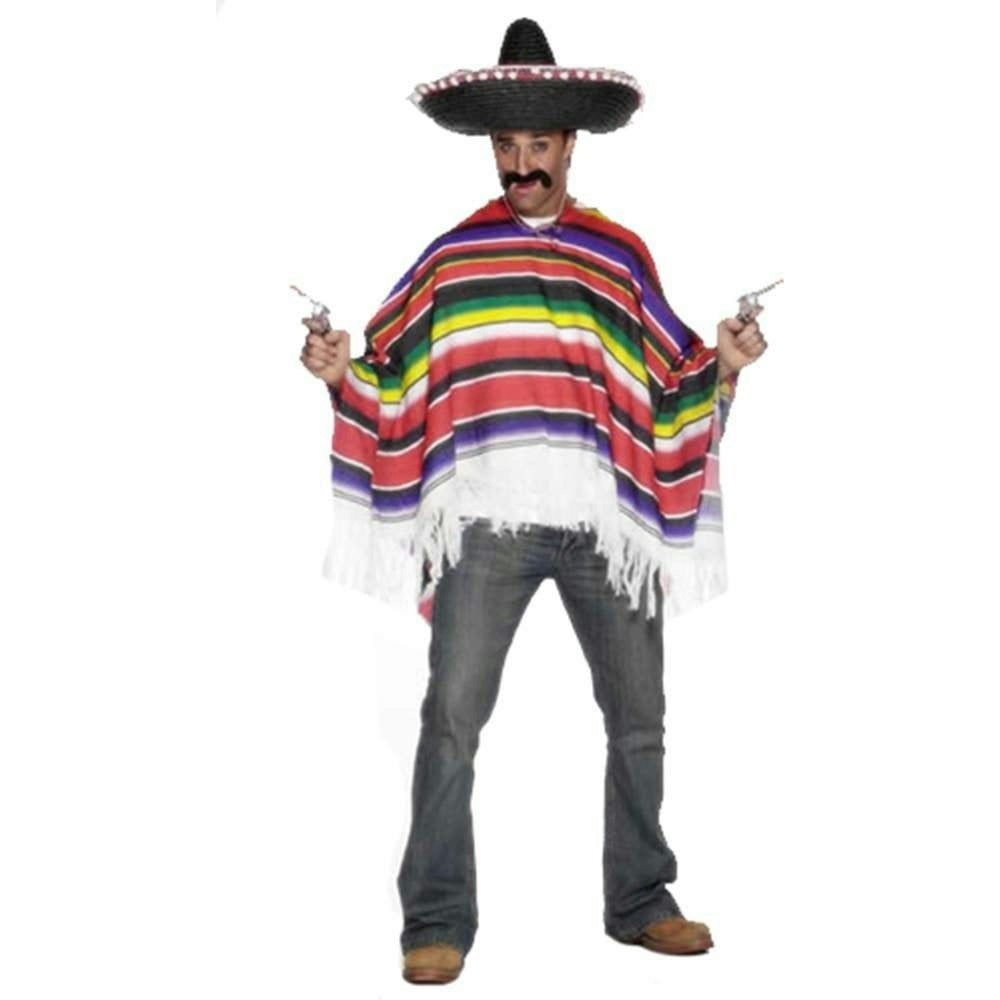 Smiffy's Men's The Wild West Mexican Poncho Adult Costume