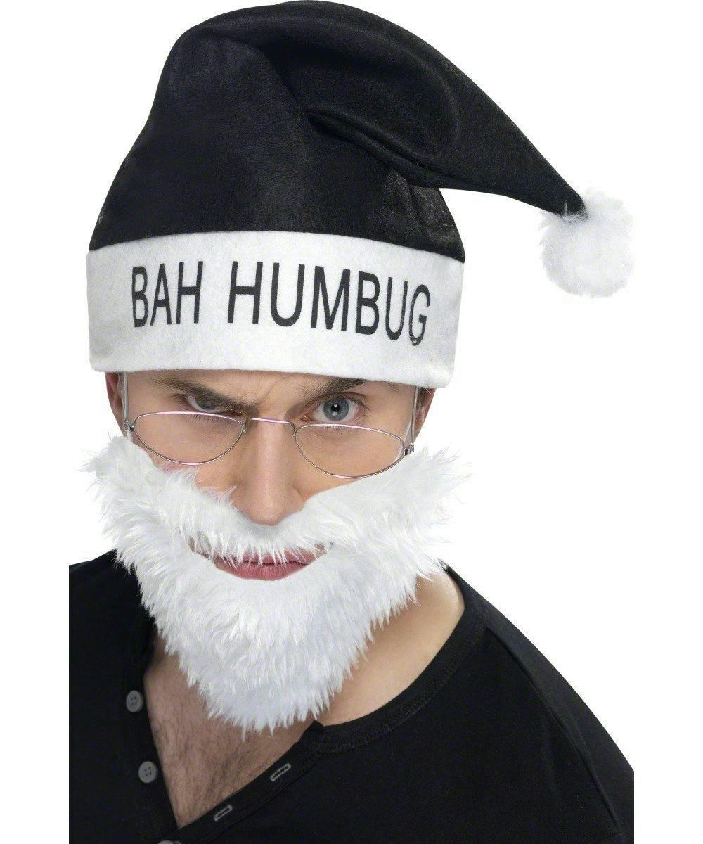 Bah Humbug Anti-Santa Claus Costume Kit Hat Beard and Glasses Set