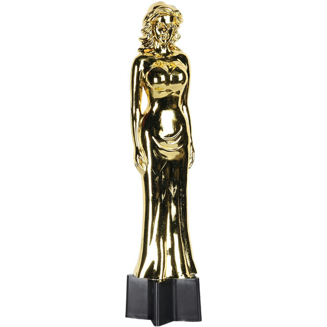 Gold Plastic Awards Night Female Statuette Statue Trophy