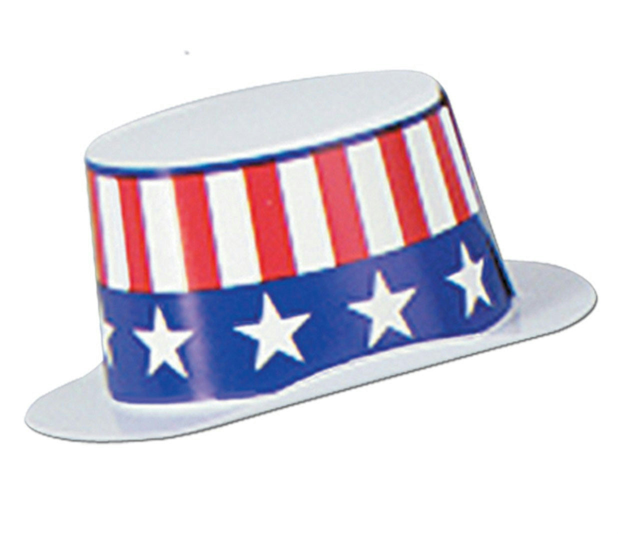 Miniature White Plastic Topper with Patriotic Band