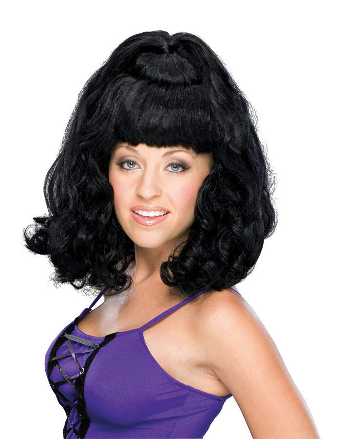 Black Curly Partial Up Do Spicy Girl Wig
