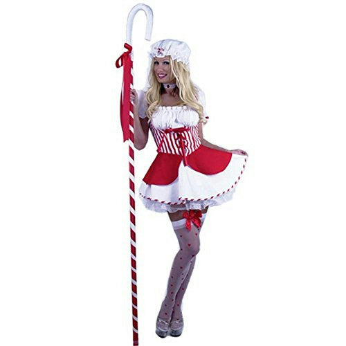 Adult Sexy Little Bo Peep Red and White Adult Costume Size Medium 8-10