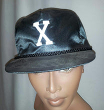 Load image into Gallery viewer, Letter &#39;X&#39; Shiny Black Adjustable Adult Hat
