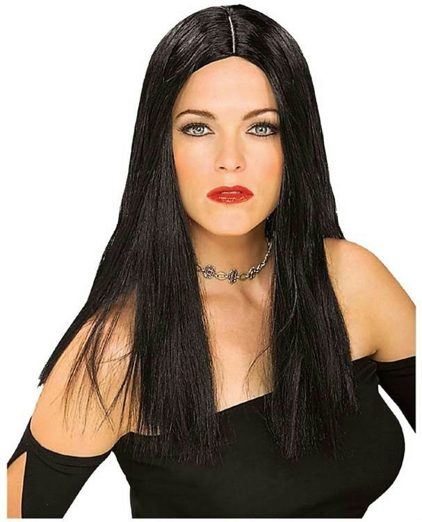 Long Black Tiffany Wig with Middle Part